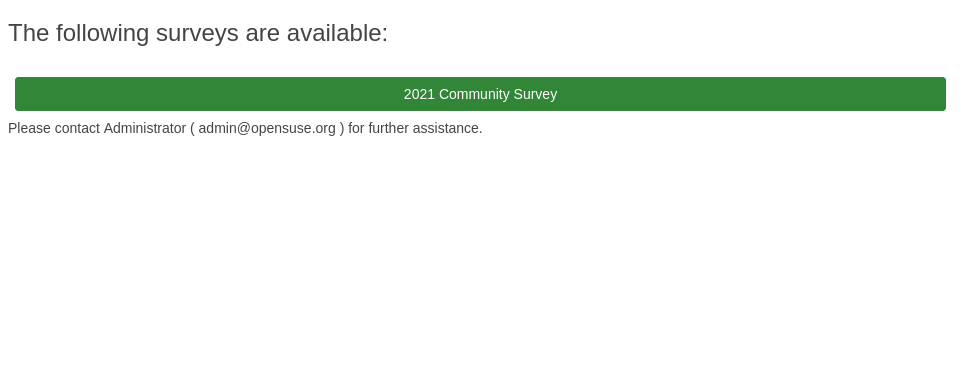 openSUSE 开始年度调查